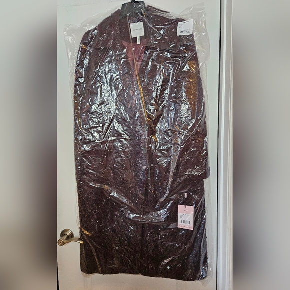 New Avec Les Filles Burgundy Sequin Dressy Coat - Picture 6 of 9